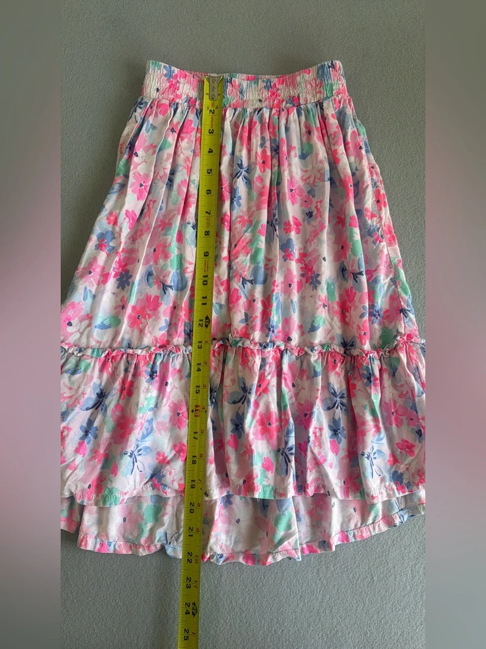 OshKosh Floral Skirt Tiered s5 Girls Elastic Waist